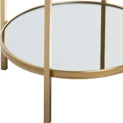 Klarglas Couchtisch mit Zusatzablage - Kalizoa