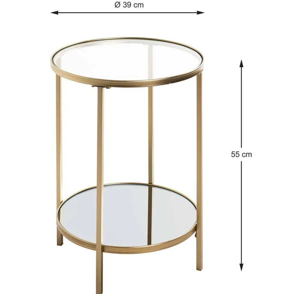 Klarglas Couchtisch mit Zusatzablage - Kalizoa