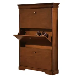 Klassisch gestalteter Schuhschrank in Nussbaum - Lemerzi