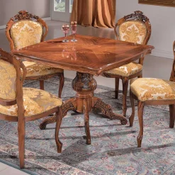 Klassische Essgruppe mit Quadrattisch Magari & 4 Polsterstühlen (fünfteilig)