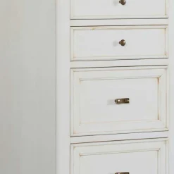 Klassische Hochkommode in Antikweiß - Annot