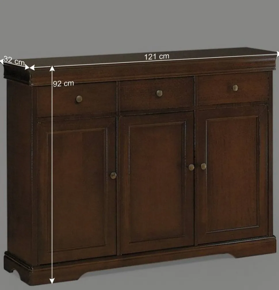 Klassische Kombi-Kommode in Nussbaum - Lemerzi