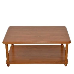 Klassischer Couchtisch mit Ablage in Eichefarben - Slope