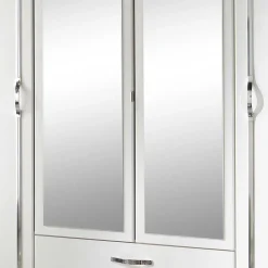 Klassischer Kleiderschrank in Weiß mit Chrom - Miracella