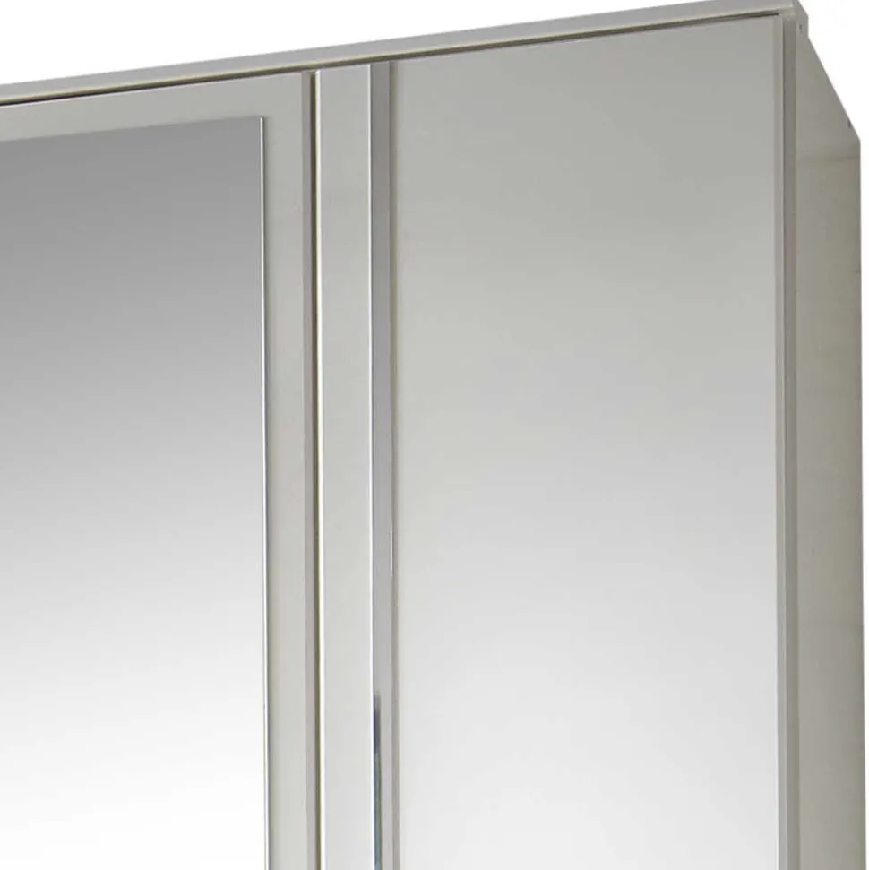 Klassischer Kleiderschrank in Weiß mit Chrom - Miracella