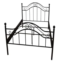 Klassisches Metallbett in Schwarz - Cusern