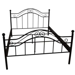 Klassisches Metallbett in Schwarz - Cusern