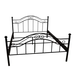 Klassisches Metallbett in Schwarz - Cusern