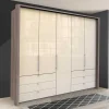 Kleiderschrank in Creme Glasbeschichtung - Porecca