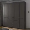 Kleiderschrank in Dunkelgrau 4-türig - Mataram