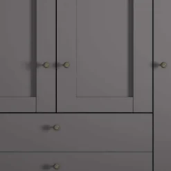 Kleiderschrank in Dunkelgrau 4-türig - Mataram