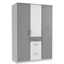 Kleiderschrank in Grau und Weiß modern - Karimos