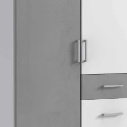Kleiderschrank in Grau und Weiß modern - Karimos