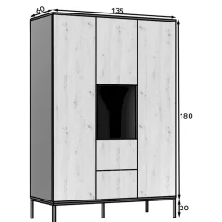 Kleiderschrank in Wildeiche Optik - Cavan