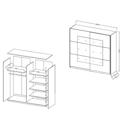Kleiderschrank mit 2 Schwebetüren in Weiß - Juleste