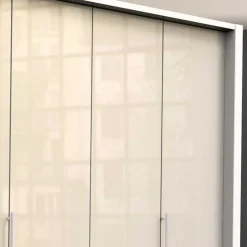 Kleiderschrank mit Falttüren in Cremefarben Glas Front - Zidarie
