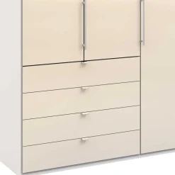 Kleiderschrank mit Glasfront in Cremefarben - Zidarie