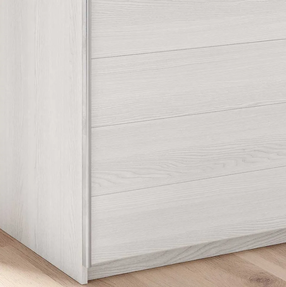 Kleiderschrank mit Schwebetüren in Esche Weiß - Pruducia