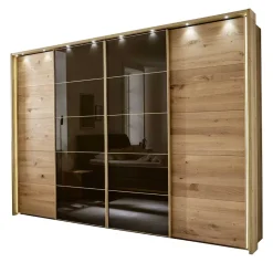 Kleiderschrank mit Schwebetüren in Dunkelbraun - Vutonia