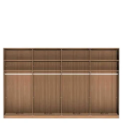 Kleiderschrank mit Schwebetüren in Dunkelbraun - Vutonia