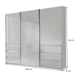 Kleiderschrank mit sechs Schubladen und drei Türen - Ectria