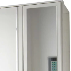 Kleiderschrank mit Spiegel in Weiß & Chrom - Miracella