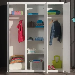 Kleiderschrank Raven in Weiß lackiert