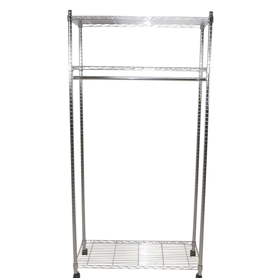 Kleiderwagen Rollgarderobe aus Stahl in Chrom - Didicto