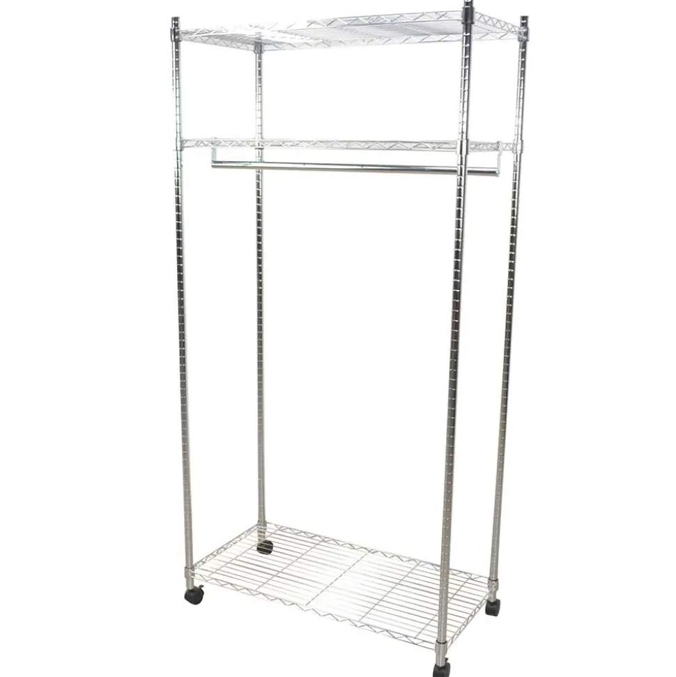 Kleiderwagen Rollgarderobe aus Stahl in Chrom - Didicto