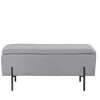 Kleine Truhenbank in Hellgrau Stoff - Malo