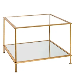 Kleiner Glastisch mit Spiegel Zusatzablage - Sharky