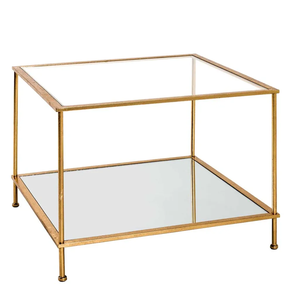 Kleiner Glastisch mit Spiegel Zusatzablage - Sharky