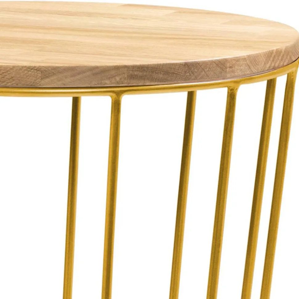 Kleiner Tisch in Eiche Bianco & Bronze - Leano