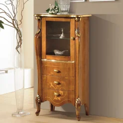 Kleiner Vitrinenschrank mit Tür & Schubladen - Carlenna I