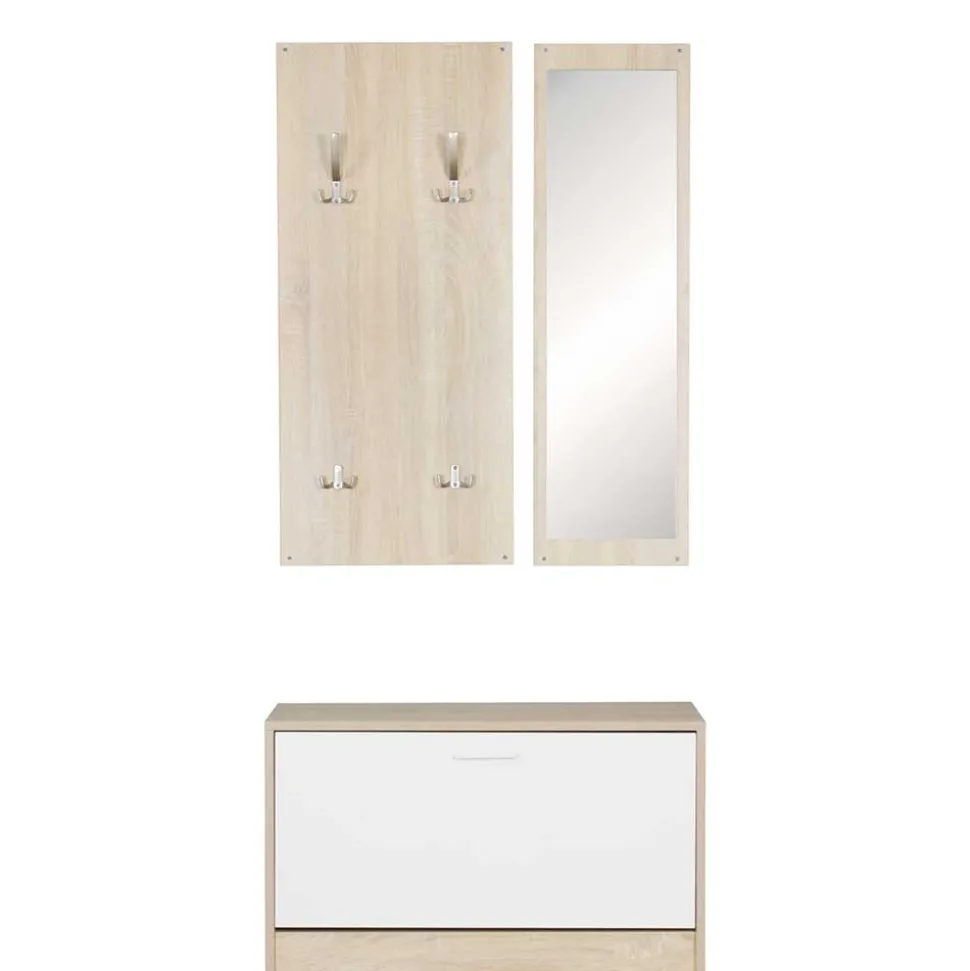 Kleines Flurmöbel Set im Holz Look - Aberdeen (dreiteilig)