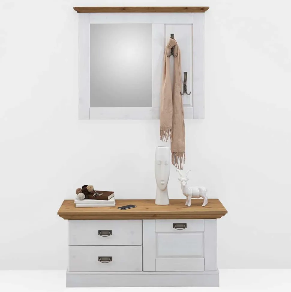 Kleines Garderoben Set Lugon im Landhausstil (zweiteilig)