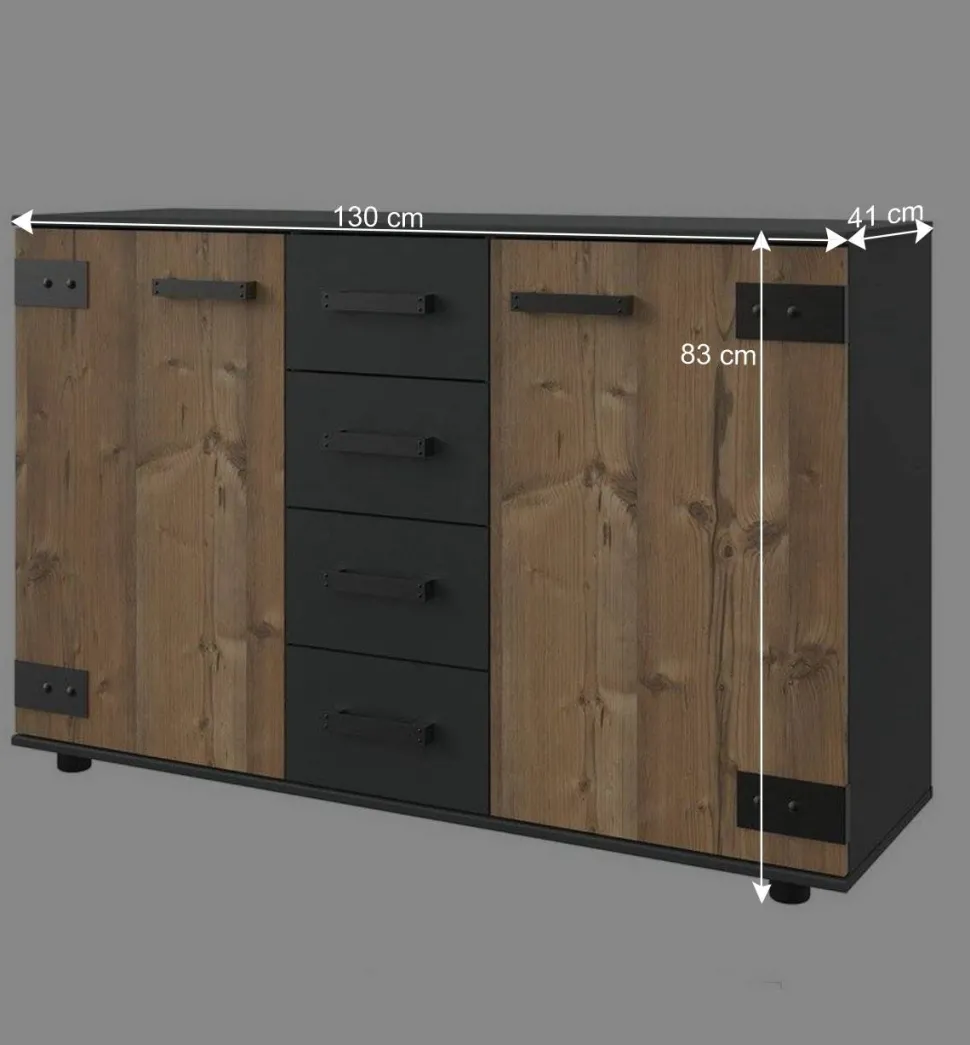 Kleines Sideboard in Tannen Dekor - Ardila