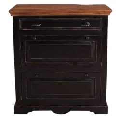 Kolonial Schuhschrank in Schwarz & Honig - Kienta