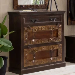 Kolonialstil Schuhschrank mit 2 Klappen - Solapura