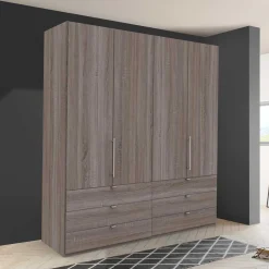 Kombi Falttüren-Schrank mit sechs Schubladen - Crenba