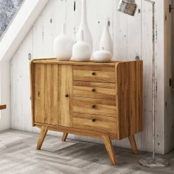 Kombi Holzkommode aus geölter Wildeiche - Hardus