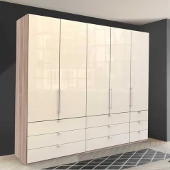 Kombi Kleiderschrank mit 2 breiten Abteilen - Rativian