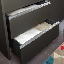 Kombi-Kleiderschrank in Braun Glasfront - 165 cm - Preema