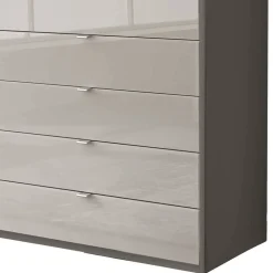 Kombi-Kleiderschrank in Hellgrau Glasfront - Korcula