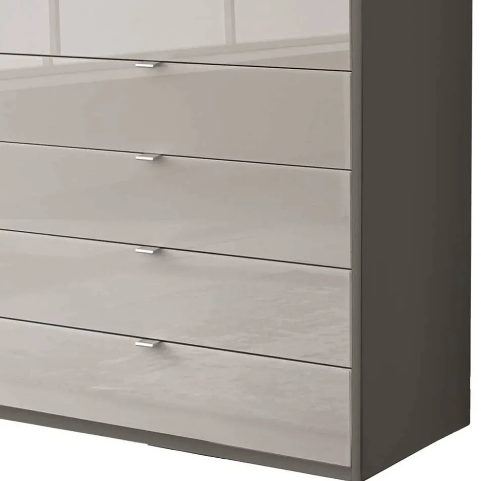 Kombi-Kleiderschrank in Hellgrau Glasfront - Korcula