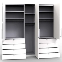 Kombi-Kleiderschrank mit acht Schubladen - Champ