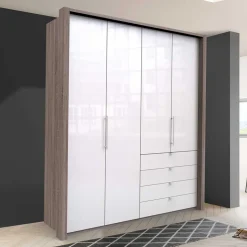 Kombi-Kleiderschrank mit vier Soft Close Schubladen - Empresian