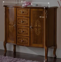 Kombikommode im Barock Design Natale in Nussbaum