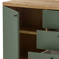 Kombi-Kommode in Graugrün und Wildeiche - Oliva