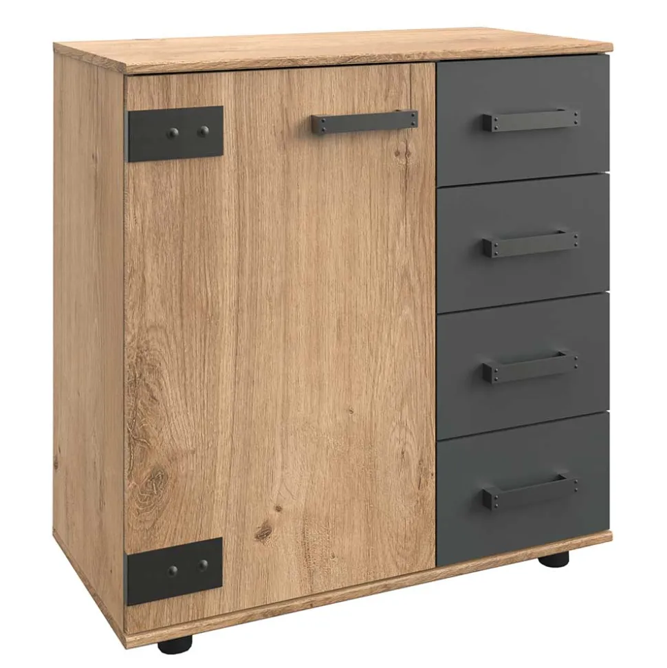 Kombi-Kommode in Plankeneiche Dekor - Enegal